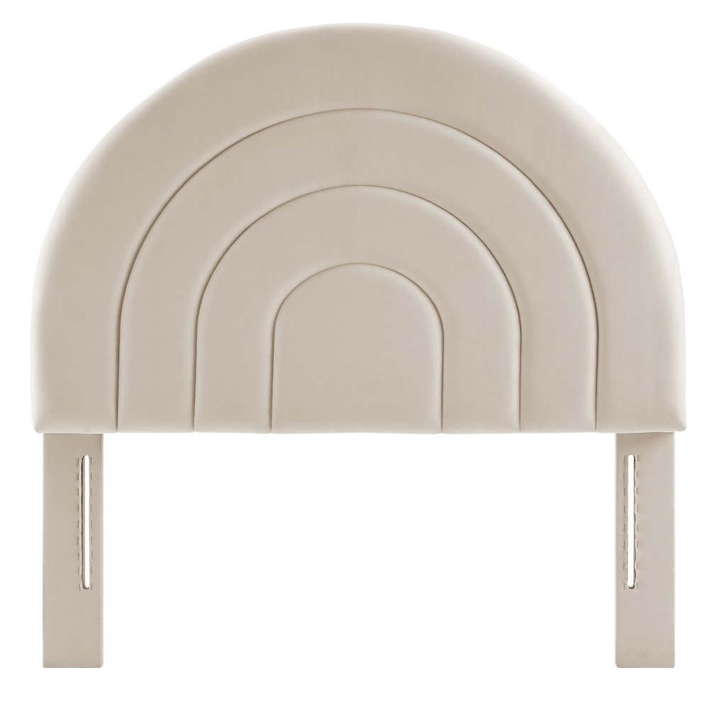 Solana Arched Performance Velvet Twin Headboard. Picture 4