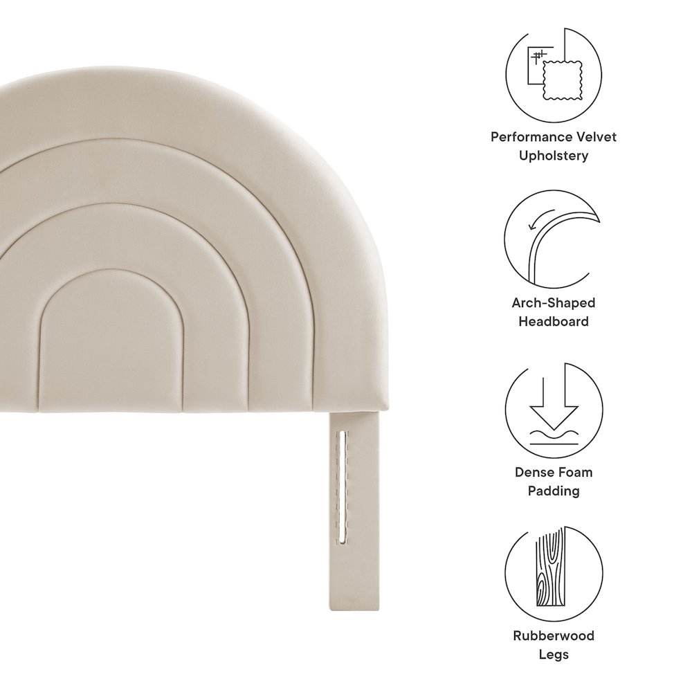 Solana Arched Performance Velvet Twin Headboard. Picture 3