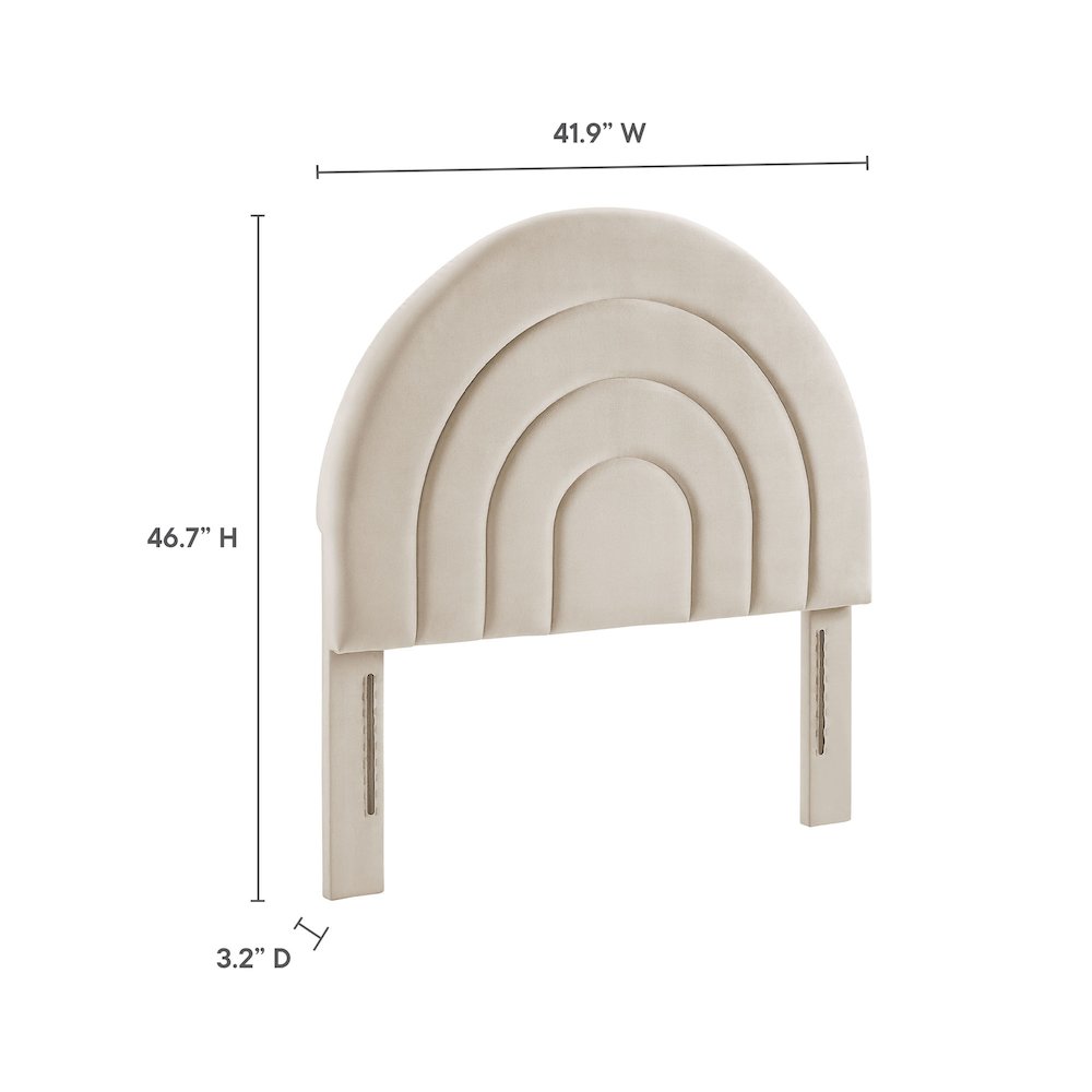 Solana Arched Performance Velvet Twin Headboard. Picture 2