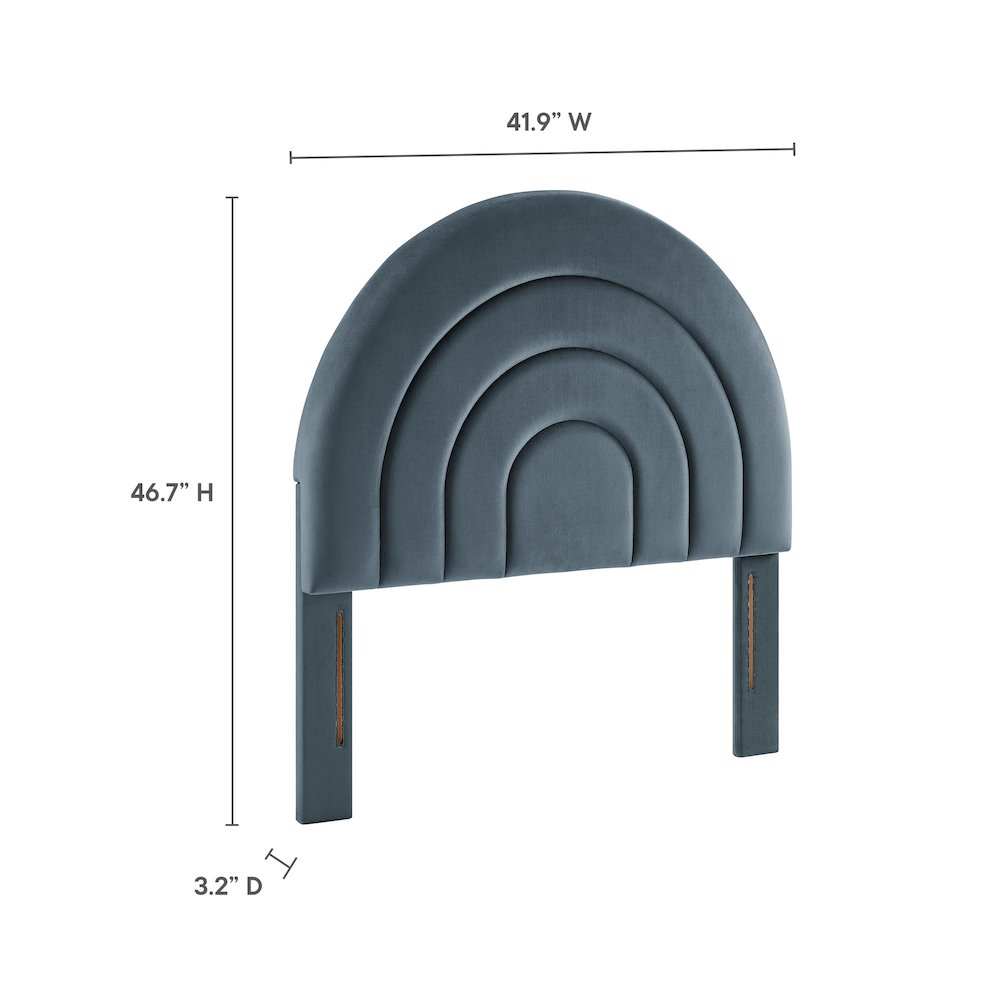 Solana Arched Performance Velvet Twin Headboard. Picture 3