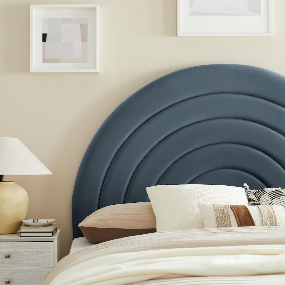Solana Arched Performance Velvet Full Headboard. Picture 7