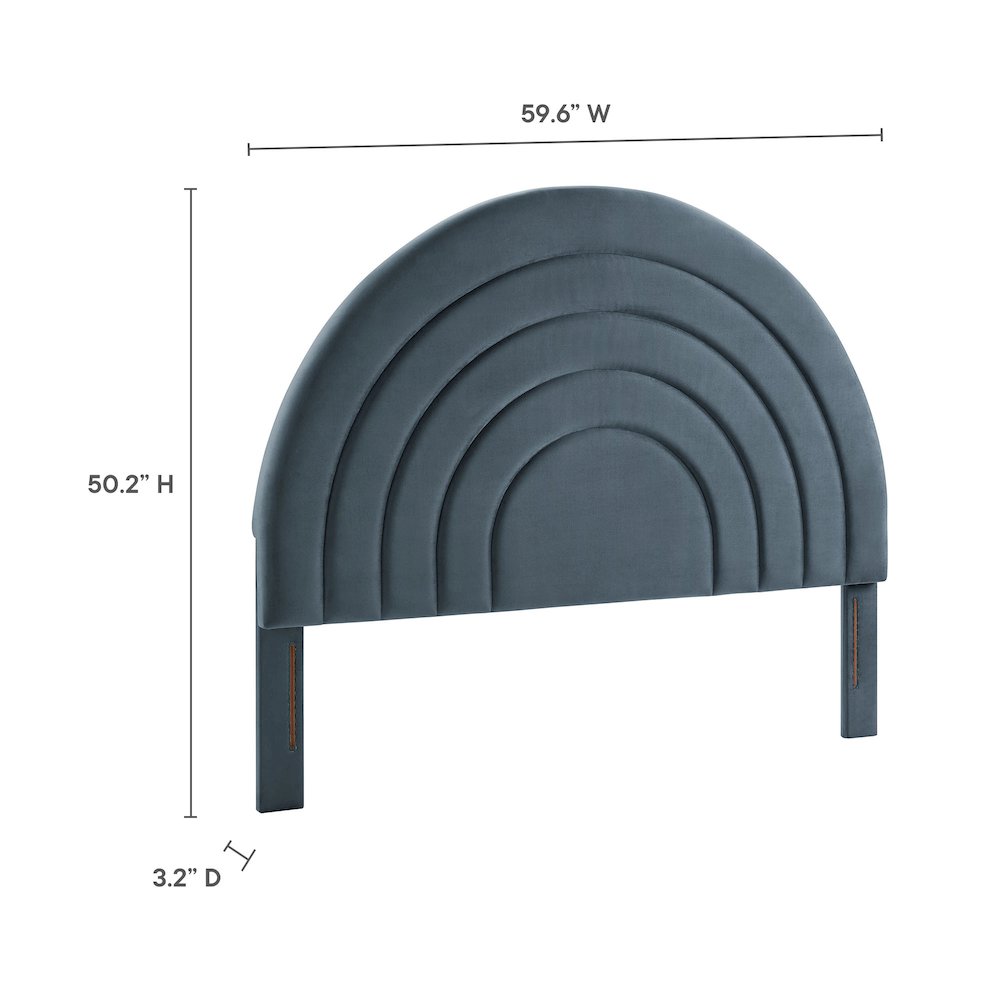 Solana Arched Performance Velvet Full Headboard. Picture 3