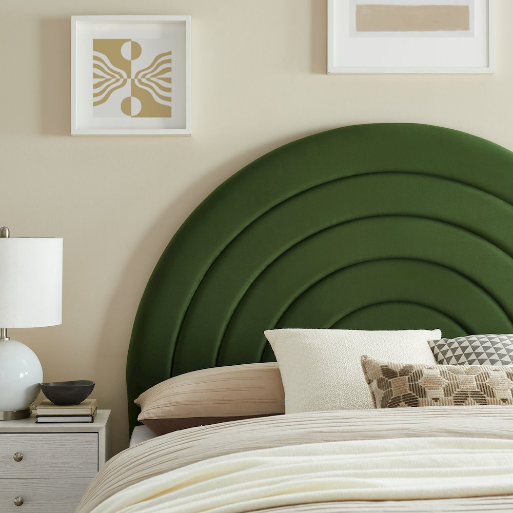 Solana Arched Performance Velvet Full Headboard. Picture 7