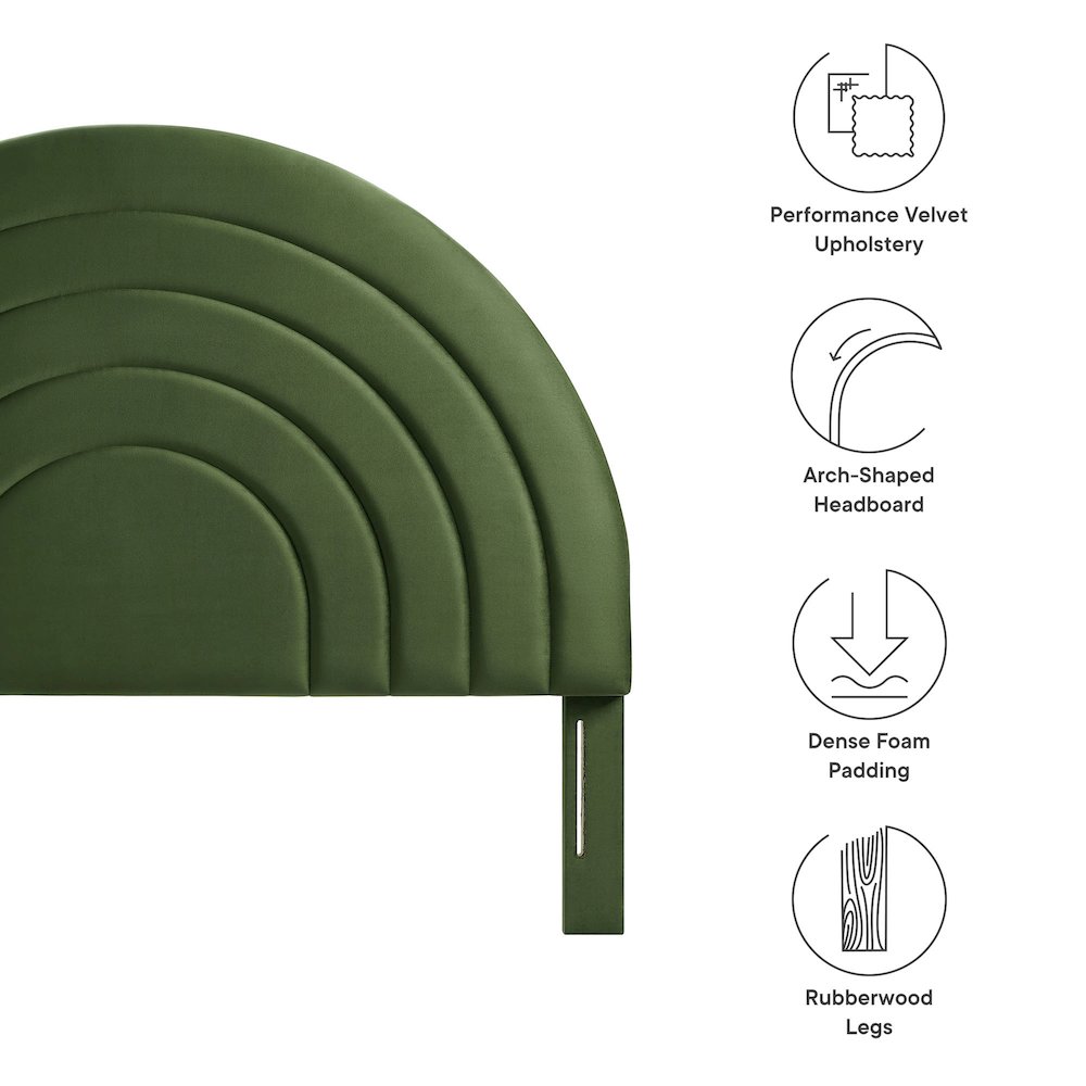 Solana Arched Performance Velvet Full Headboard. Picture 2