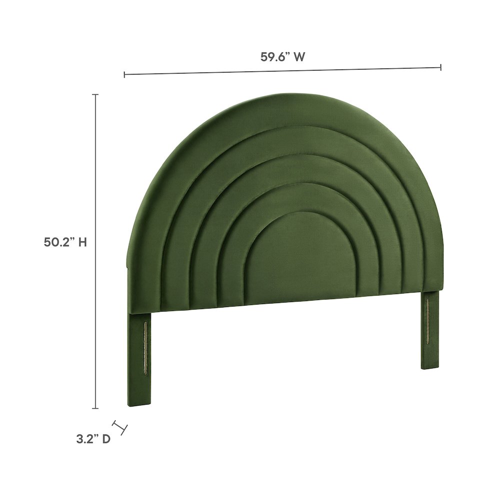 Solana Arched Performance Velvet Full Headboard. Picture 3