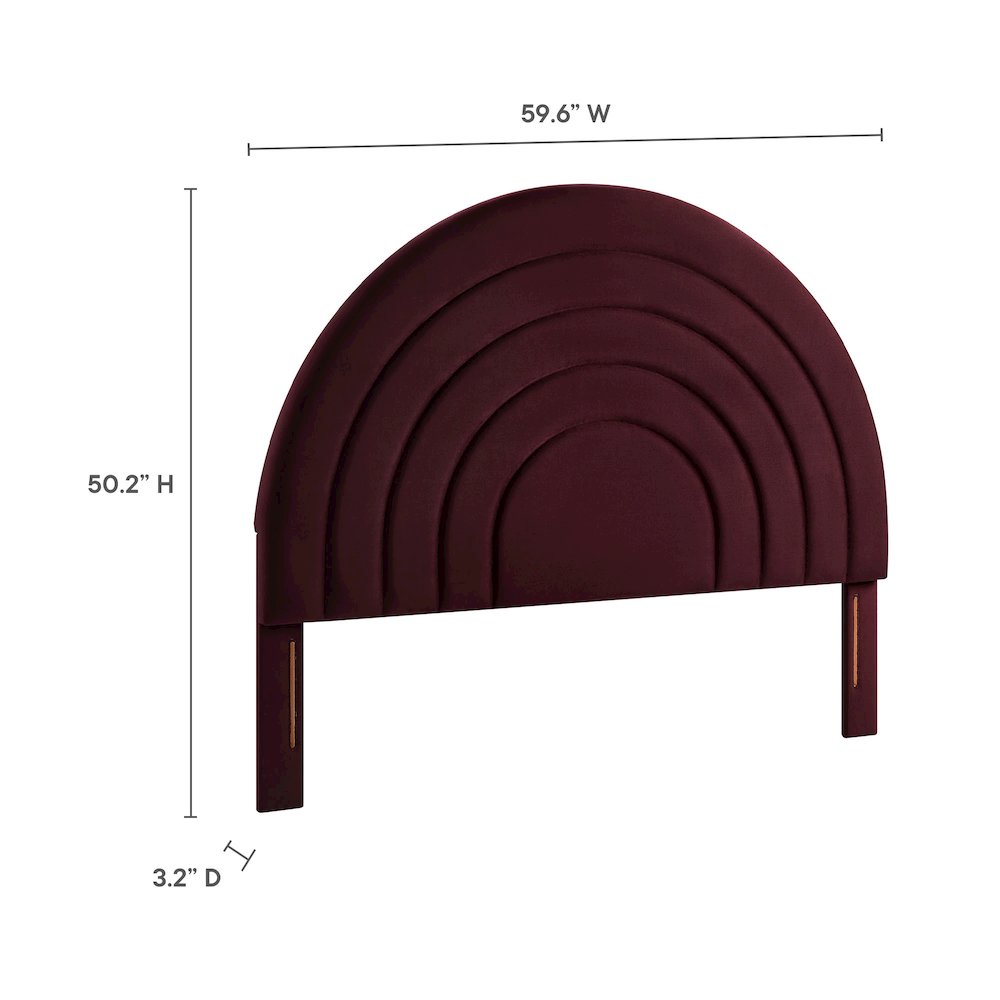 Solana Arched Performance Velvet Full Headboard. Picture 3