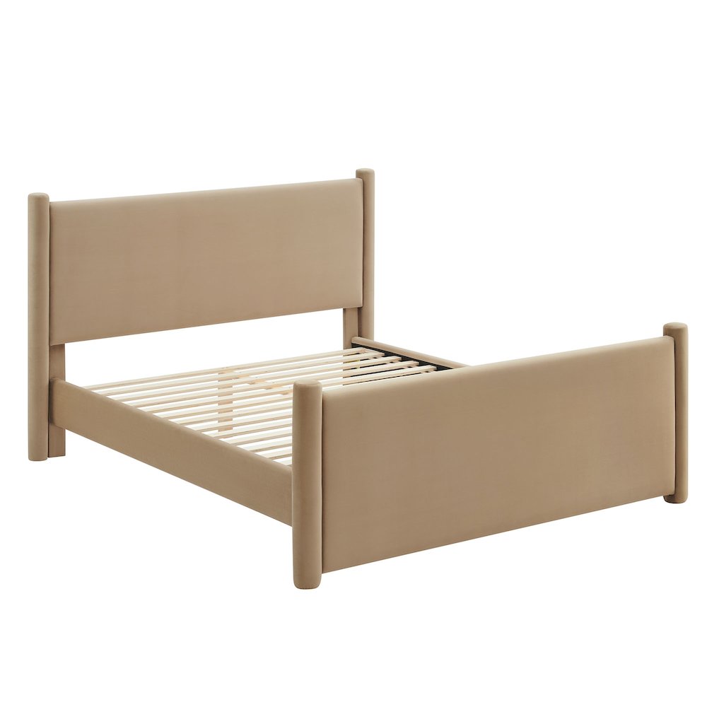 Rael Performance Velvet Full Platform Bed. Picture 4