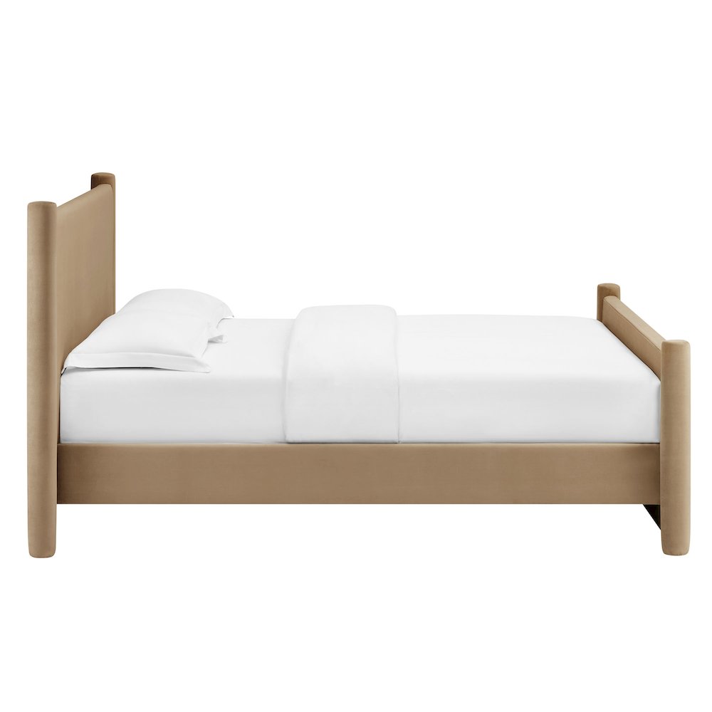 Rael Performance Velvet Full Platform Bed. Picture 5