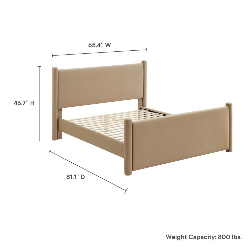 Rael Performance Velvet Full Platform Bed. Picture 3
