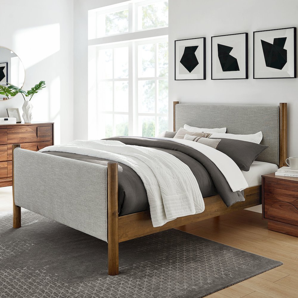Maven Full Size Fabric Upholstered Platform Bed. Picture 8