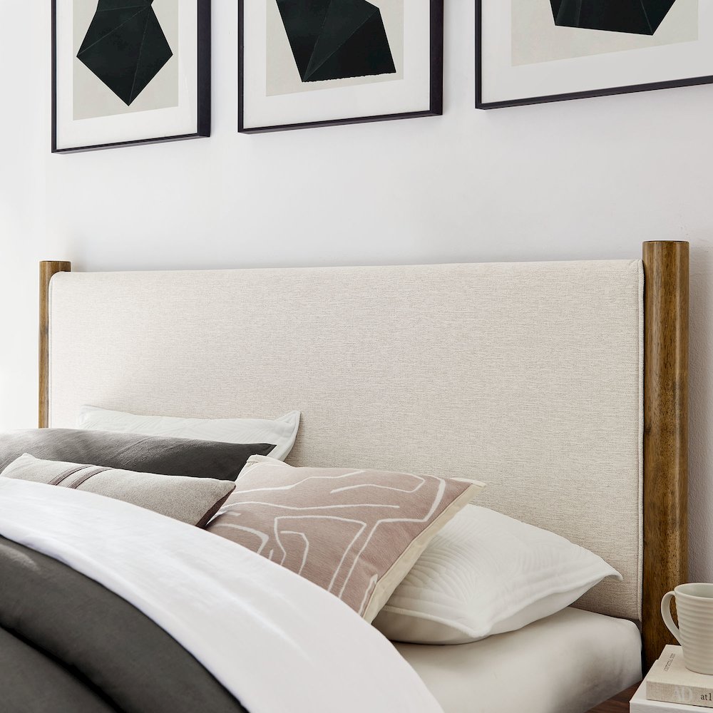 Maven King Size Fabric Upholstered Platform Bed. Picture 9