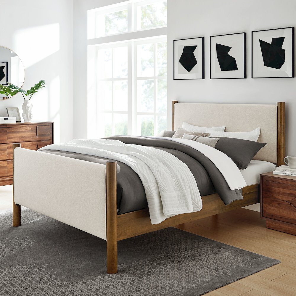 Maven King Size Fabric Upholstered Platform Bed. Picture 8