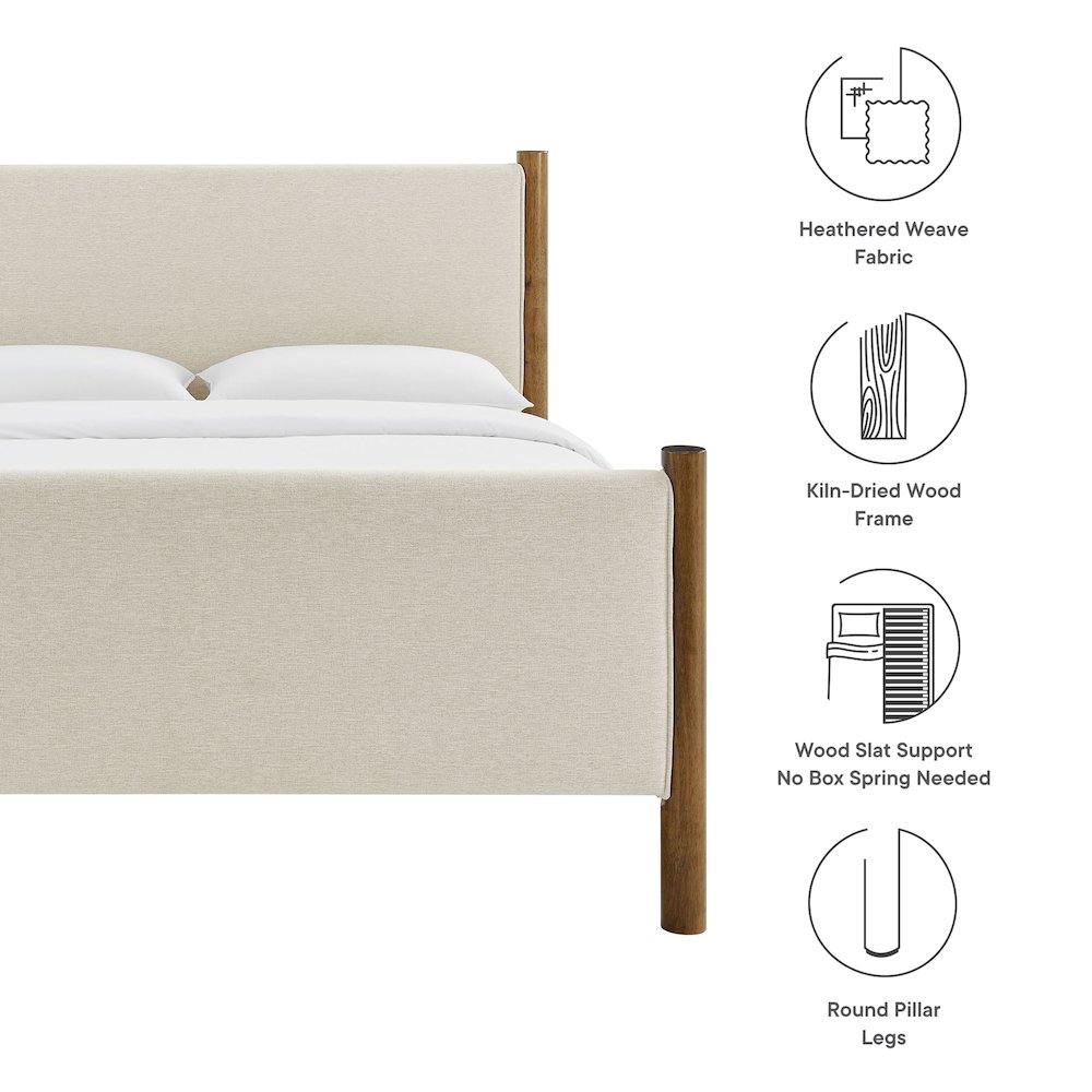 Maven King Size Fabric Upholstered Platform Bed. Picture 3