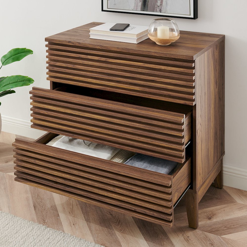 Render Large 3-Drawer Nightstand. Picture 8