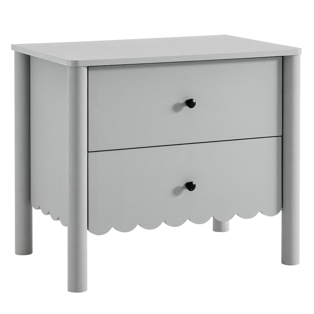 Emmeline Scalloped 2-Drawer Nightstand. Picture 1