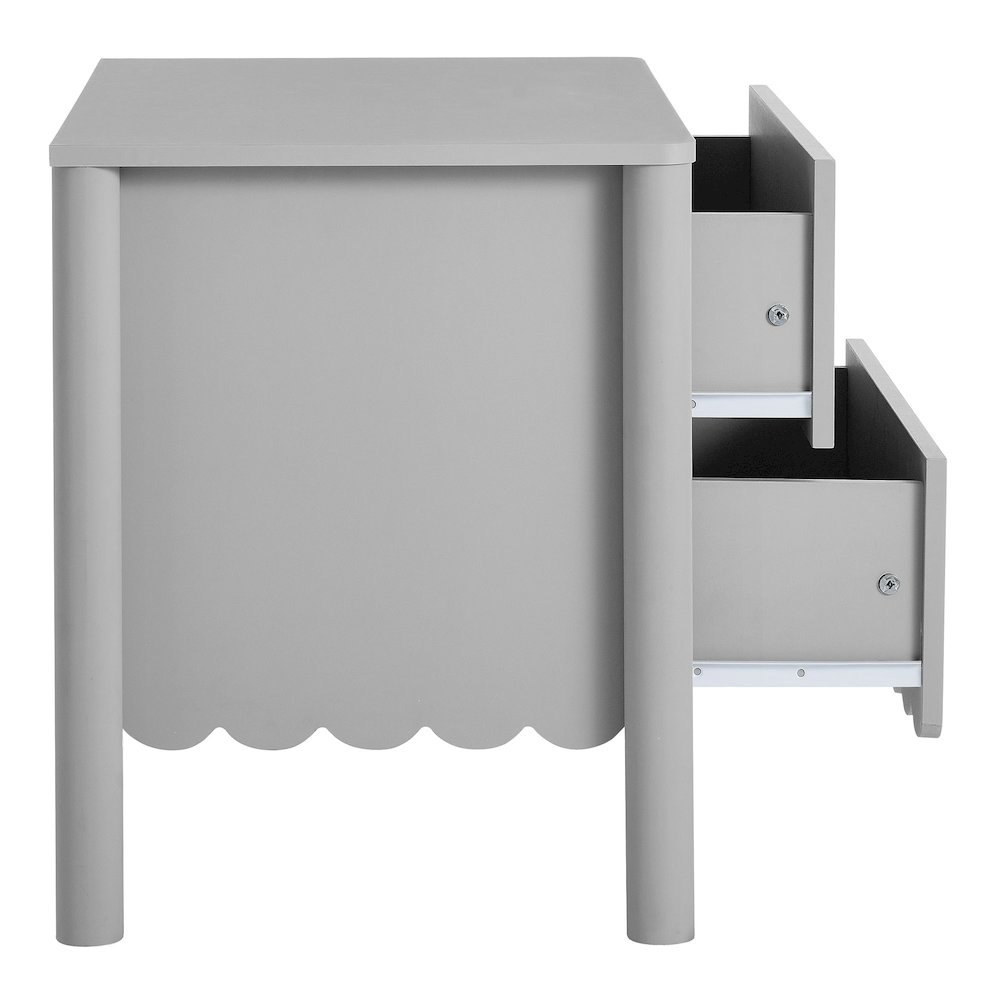 Emmeline Scalloped 2-Drawer Nightstand. Picture 6