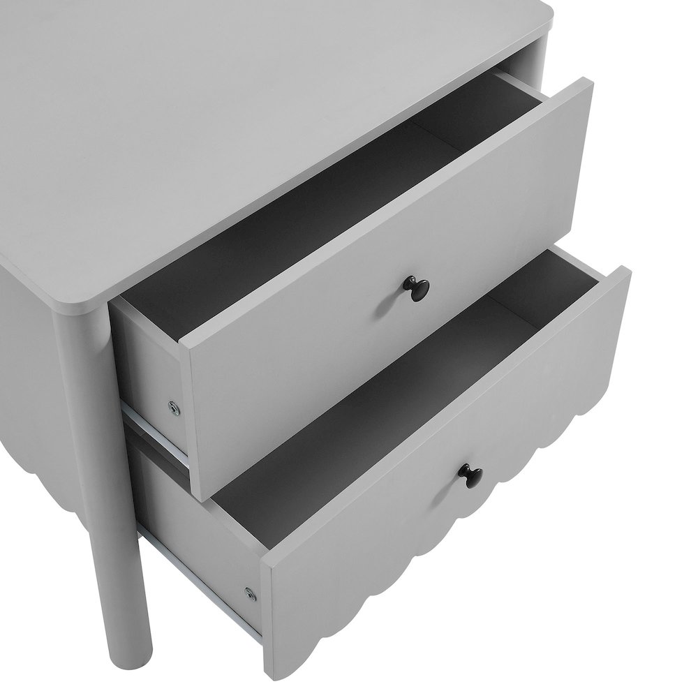 Emmeline Scalloped 2-Drawer Nightstand. Picture 7