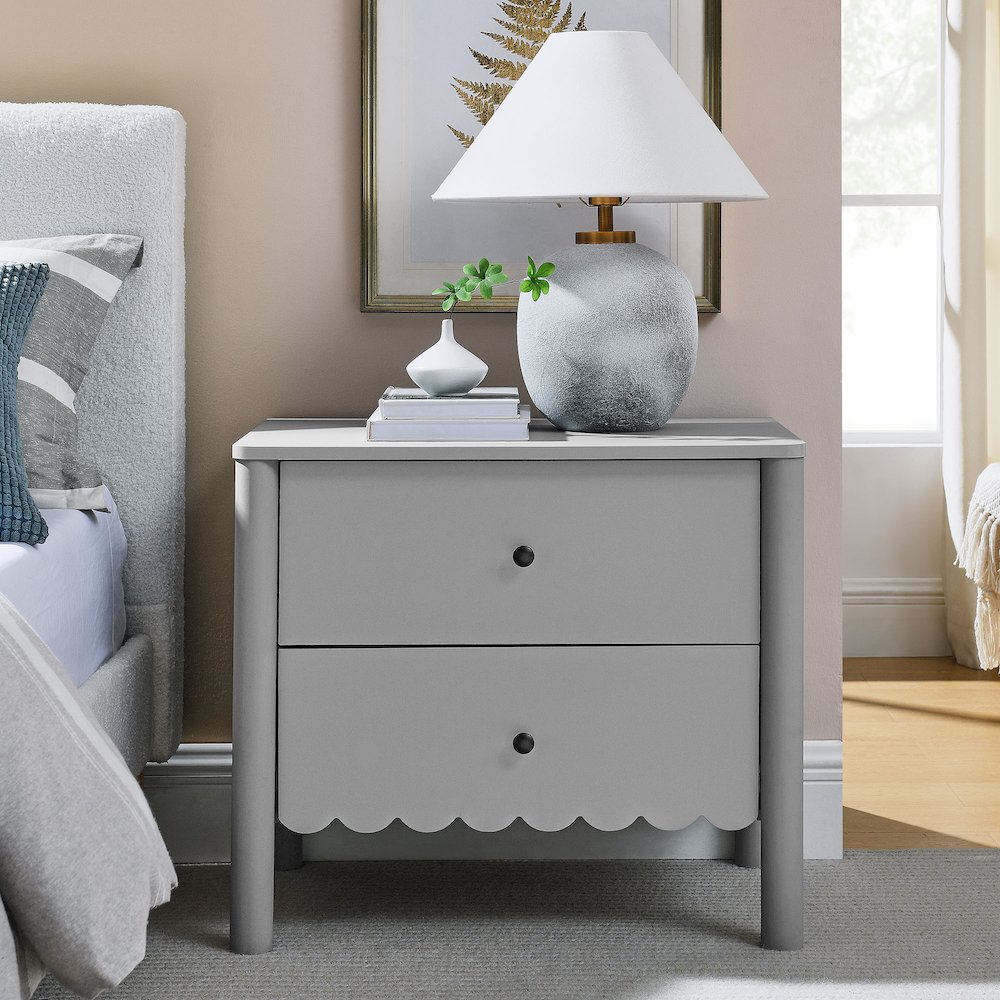 Emmeline Scalloped 2-Drawer Nightstand. Picture 8