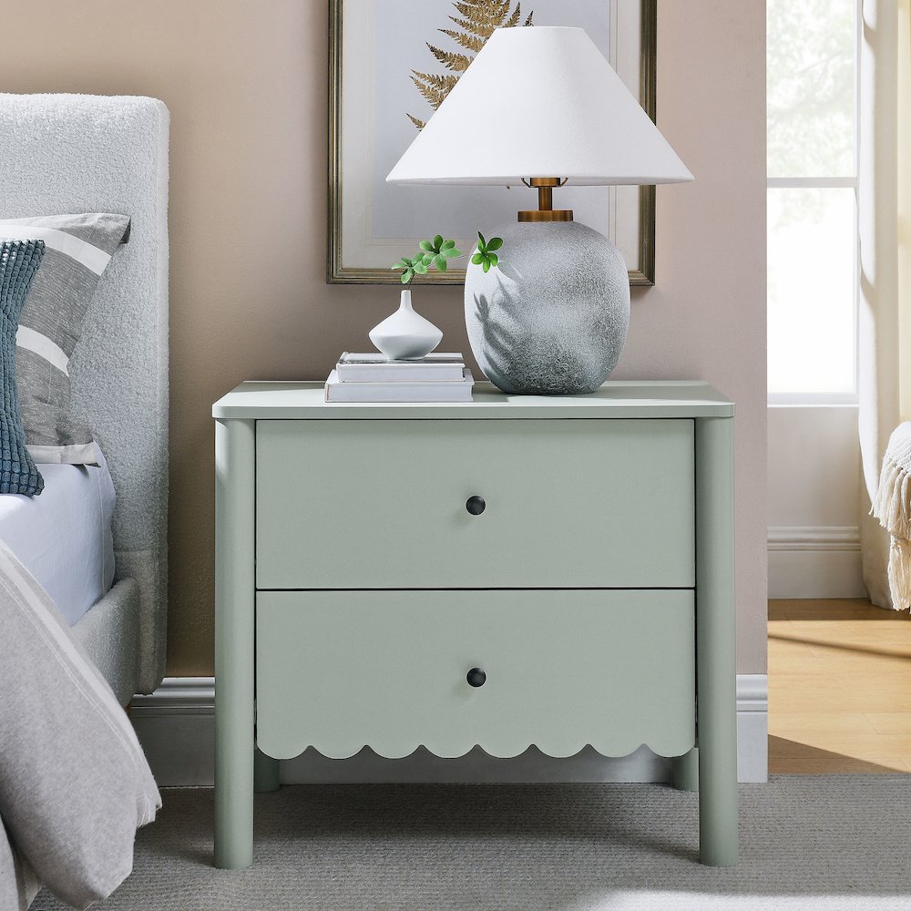 Emmeline Scalloped 2-Drawer Nightstand. Picture 8