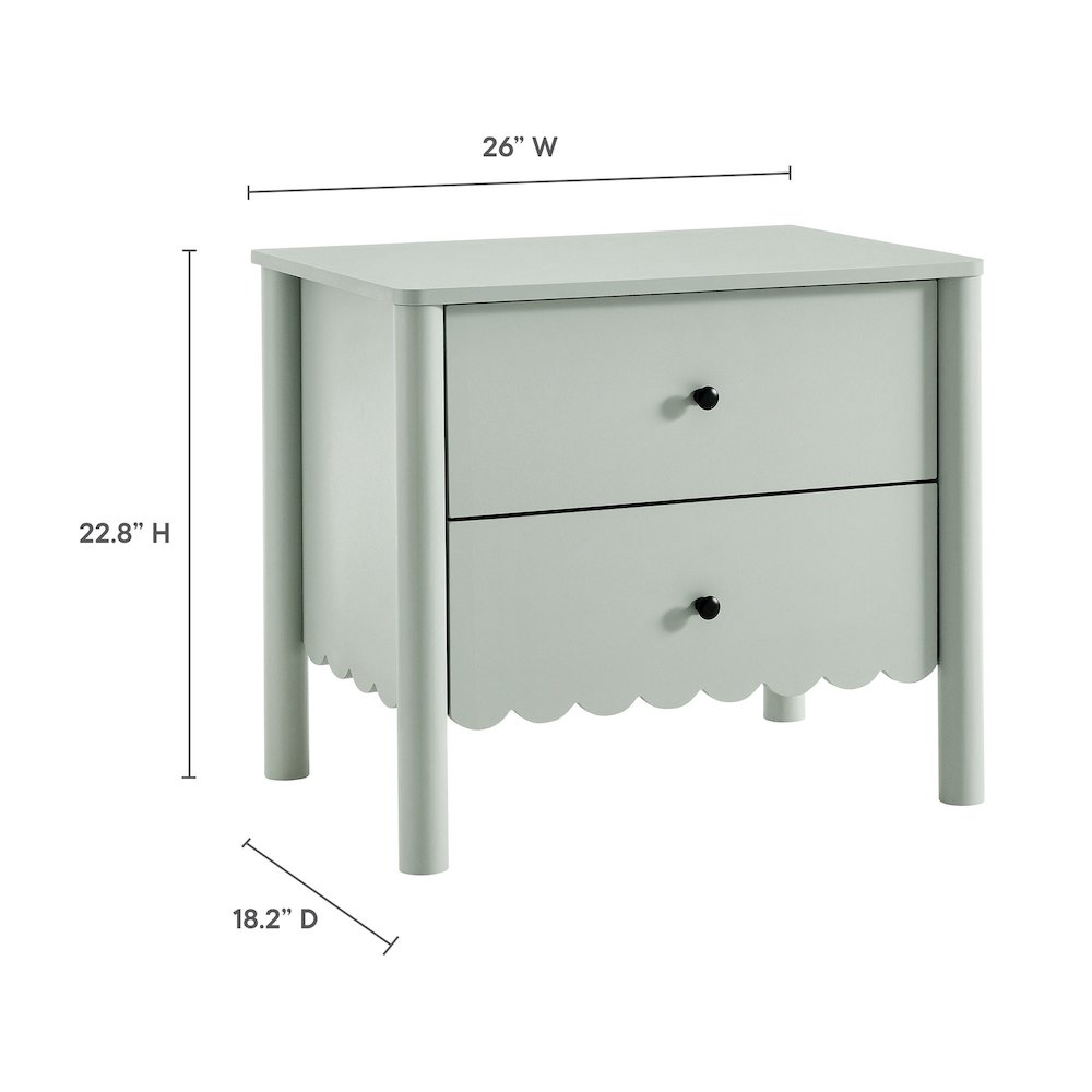 Emmeline Scalloped 2-Drawer Nightstand. Picture 2