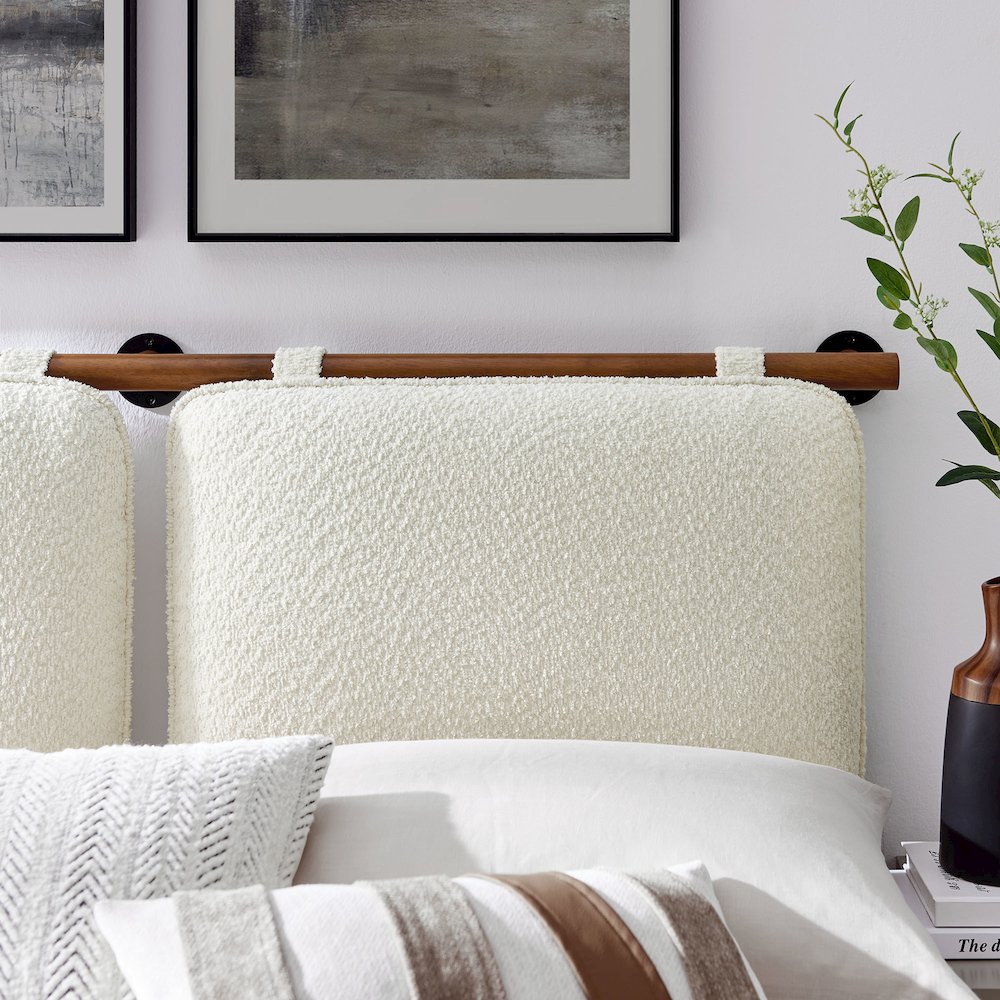 Anela Wall-Mounted Chenille Upholstered Full Headboard. Picture 7
