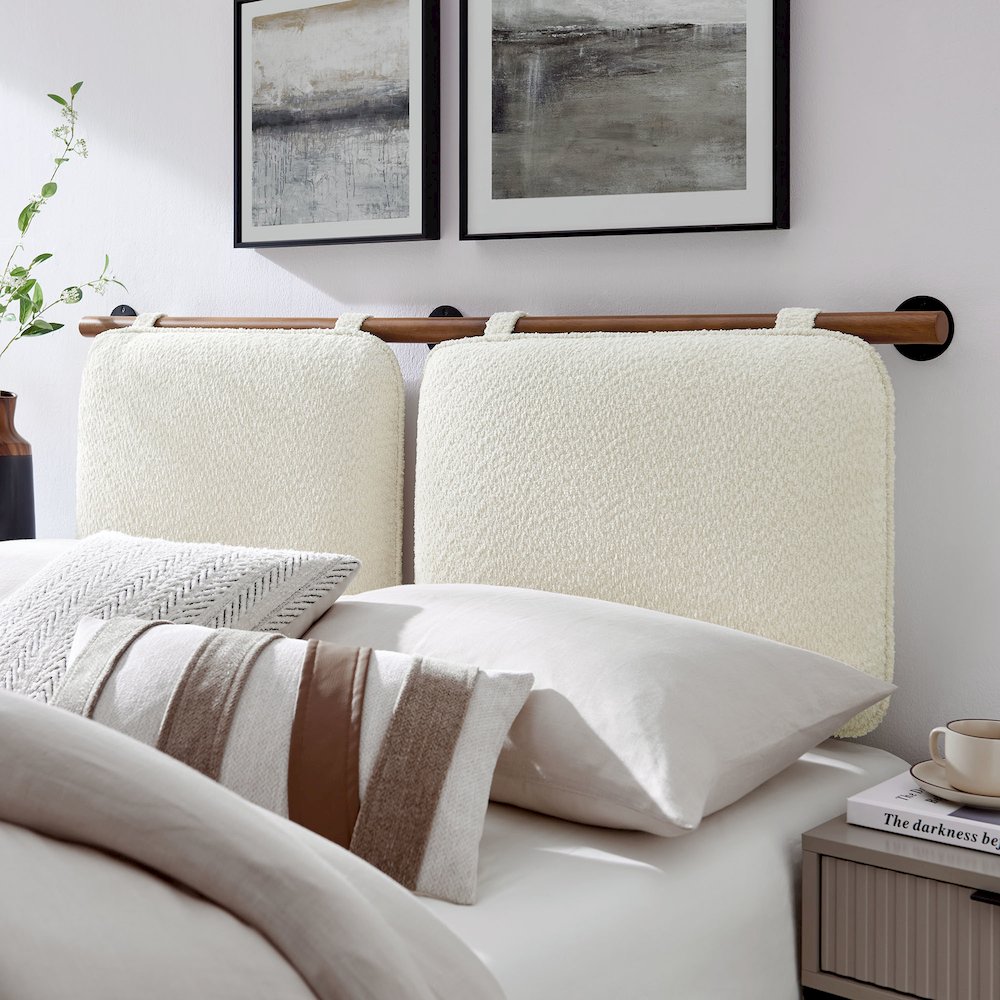 Anela Wall-Mounted Chenille Upholstered Full Headboard. Picture 8