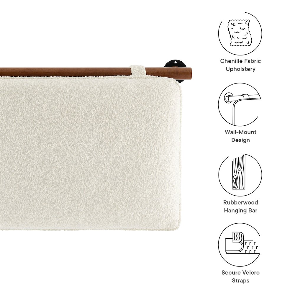 Anela Wall-Mounted Chenille Upholstered Full Headboard. Picture 2