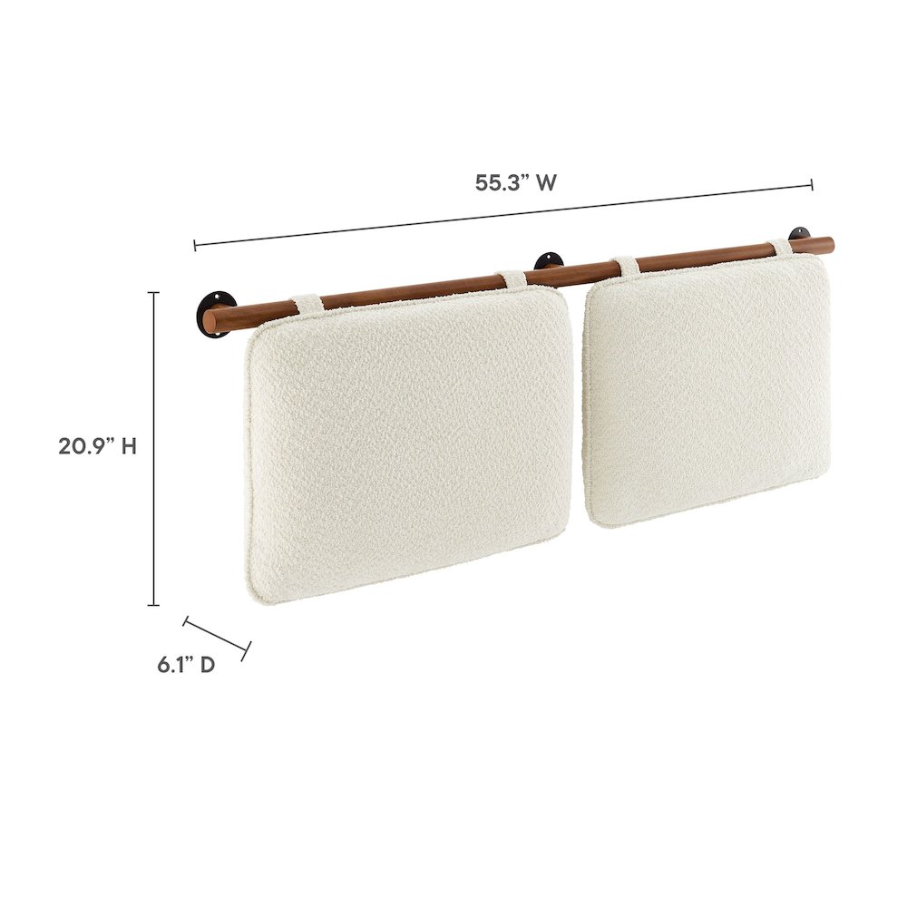 Anela Wall-Mounted Chenille Upholstered Full Headboard. Picture 3