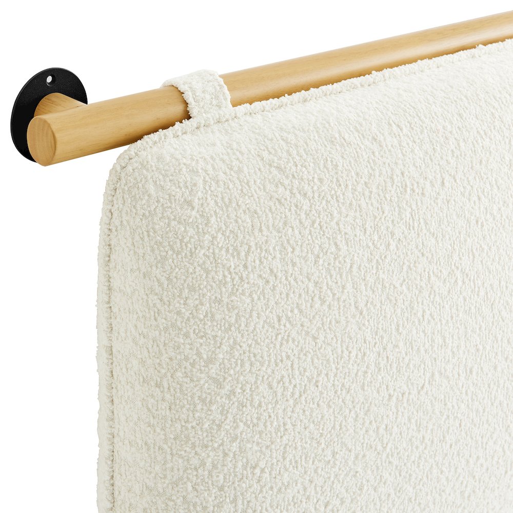 Anela Wall-Mounted Chenille Upholstered Queen Headboard. Picture 5