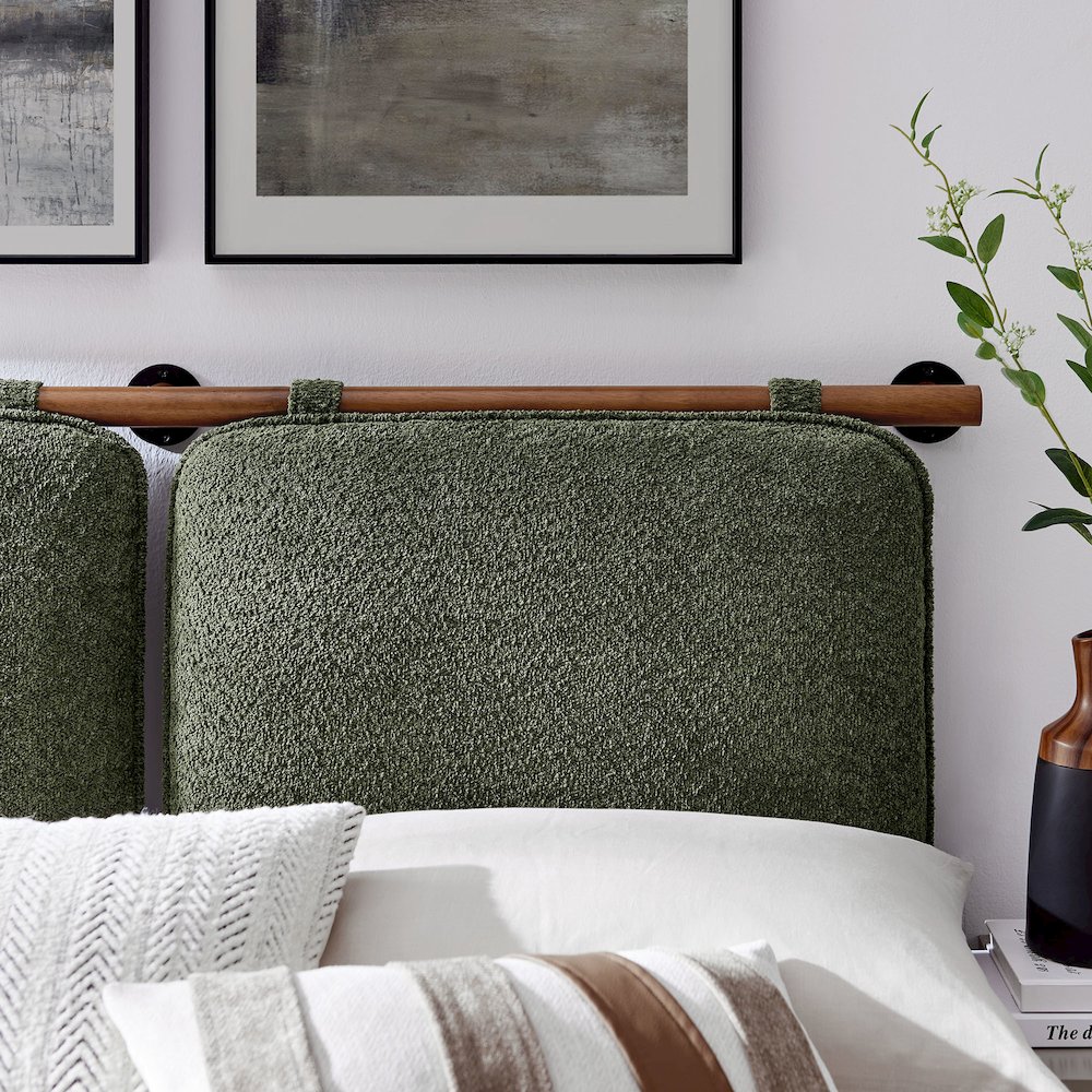 Anela Wall-Mounted Chenille Upholstered Queen Headboard. Picture 7