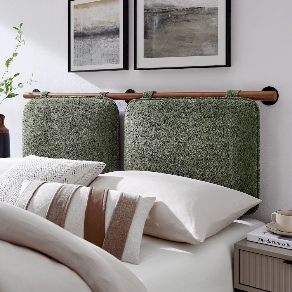 Anela Wall-Mounted Chenille Upholstered Queen Headboard. Picture 8