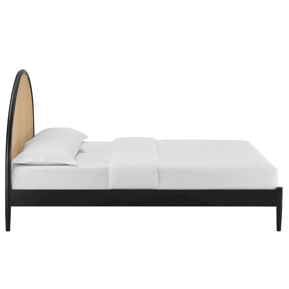 Odette Queen Arched Rattan Cane Platform Bed. Picture 4