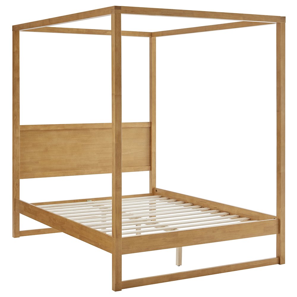 Alva Queen Wood Canopy Platform Bed. Picture 1