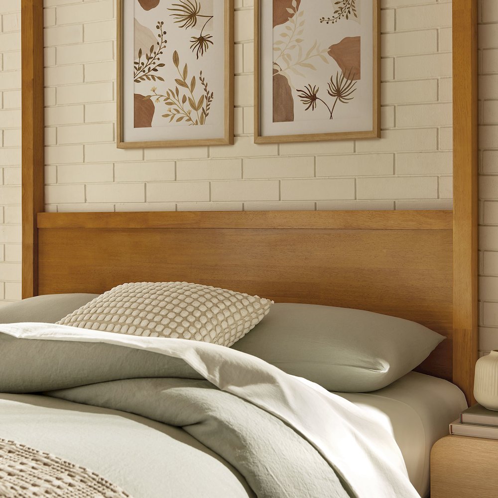 Alva Queen Wood Canopy Platform Bed. Picture 10