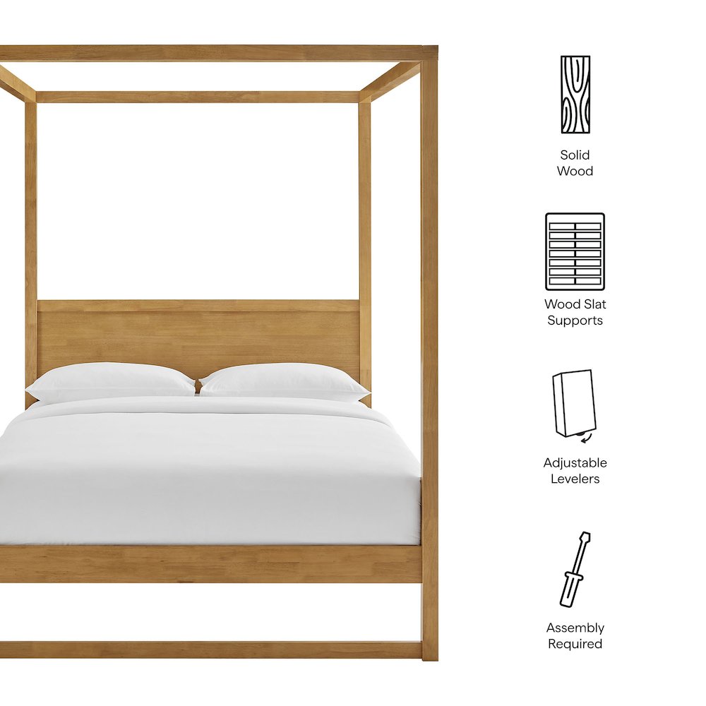 Alva Queen Wood Canopy Platform Bed. Picture 2