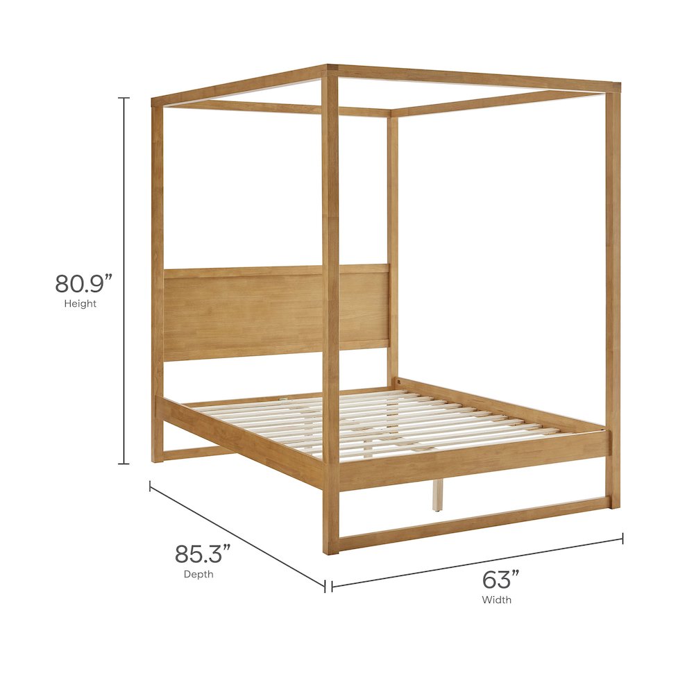 Alva Queen Wood Canopy Platform Bed. Picture 3