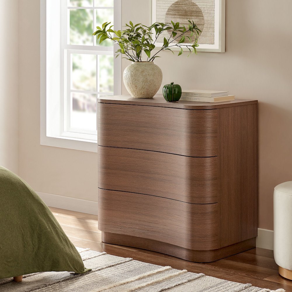 Mirae 3-Drawer Curved Compact Dresser. Picture 8