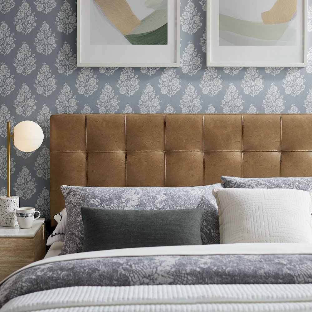 Lily Vegan Leather Queen Size Headboard. Picture 8