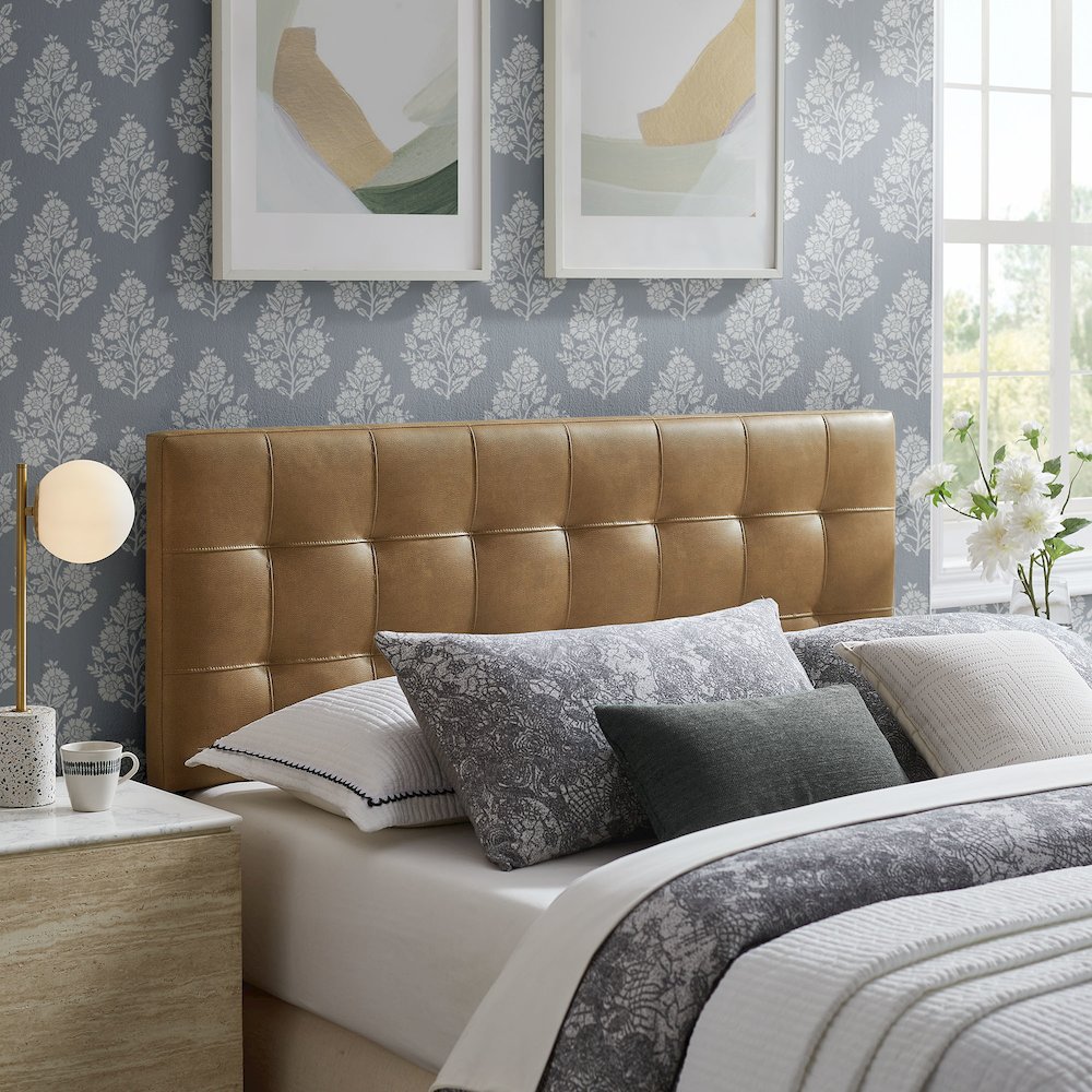 Lily Vegan Leather Queen Size Headboard. Picture 7