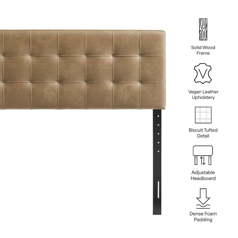 Lily Vegan Leather Queen Size Headboard. Picture 3