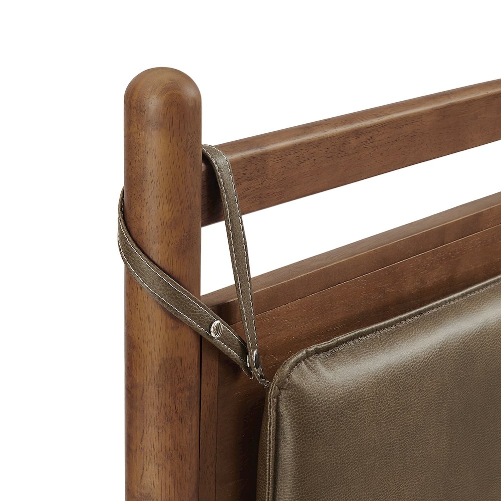 Leni Twin Size Vegan Leather and Wood Platform Bed Frame. Picture 7