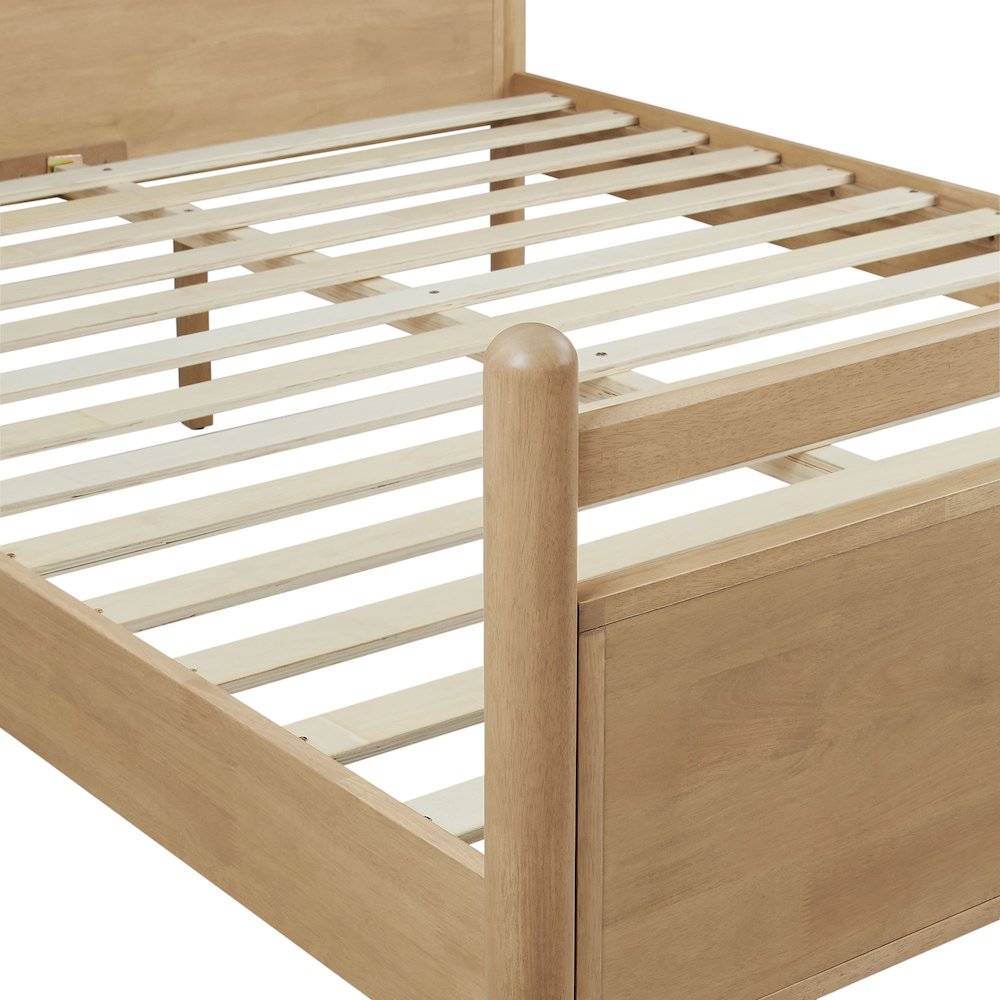 Leni King Size Vegan Leather and Wood Platform Bed Frame. Picture 8