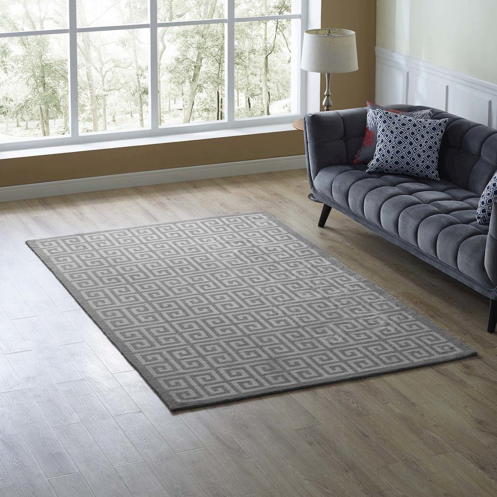 Freydis Greek Key 5x8 Area Rug. Picture 5