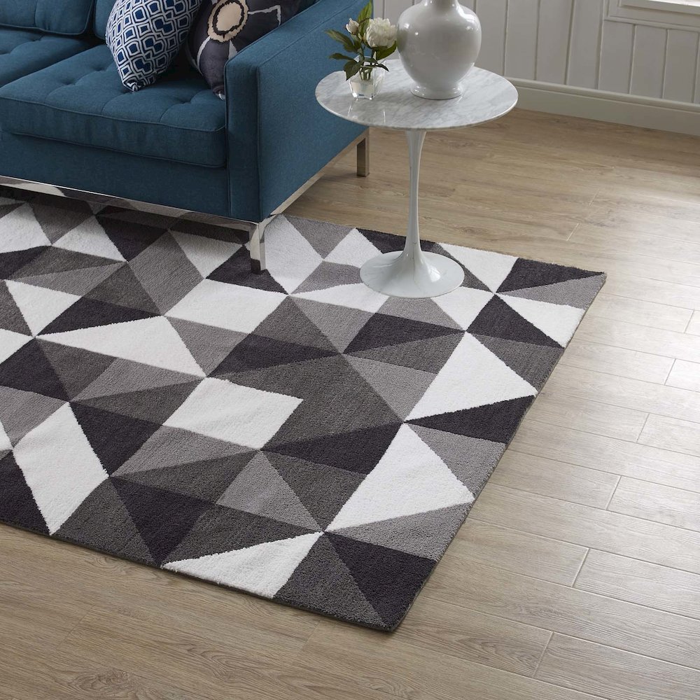 Kahula Geometric Triangle Mosaic 8x10 Area Rug. Picture 6