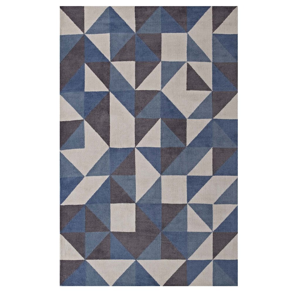 Kahula Geometric Triangle Mosaic 5x8 Area Rug. Picture 1