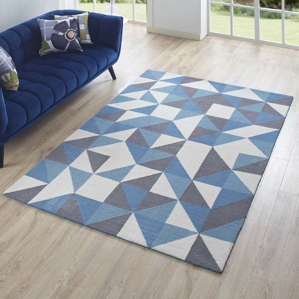 Kahula Geometric Triangle Mosaic 5x8 Area Rug. Picture 5