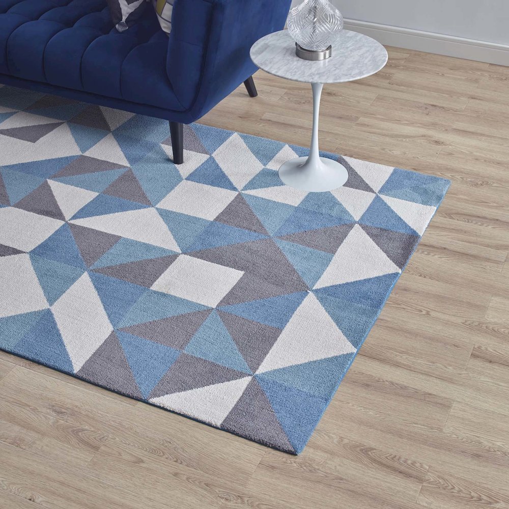 Kahula Geometric Triangle Mosaic 8x10 Area Rug. Picture 6