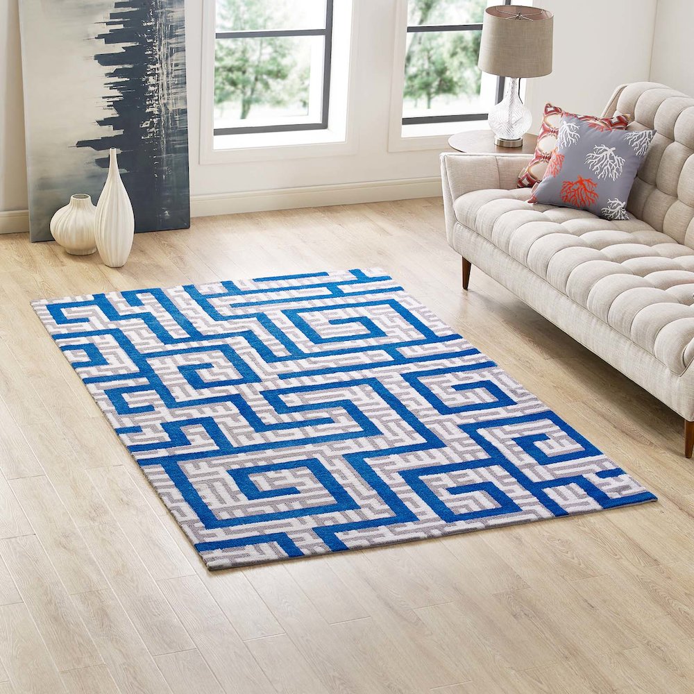 Nahia Geometric Maze 5x8 Area Rug. Picture 5