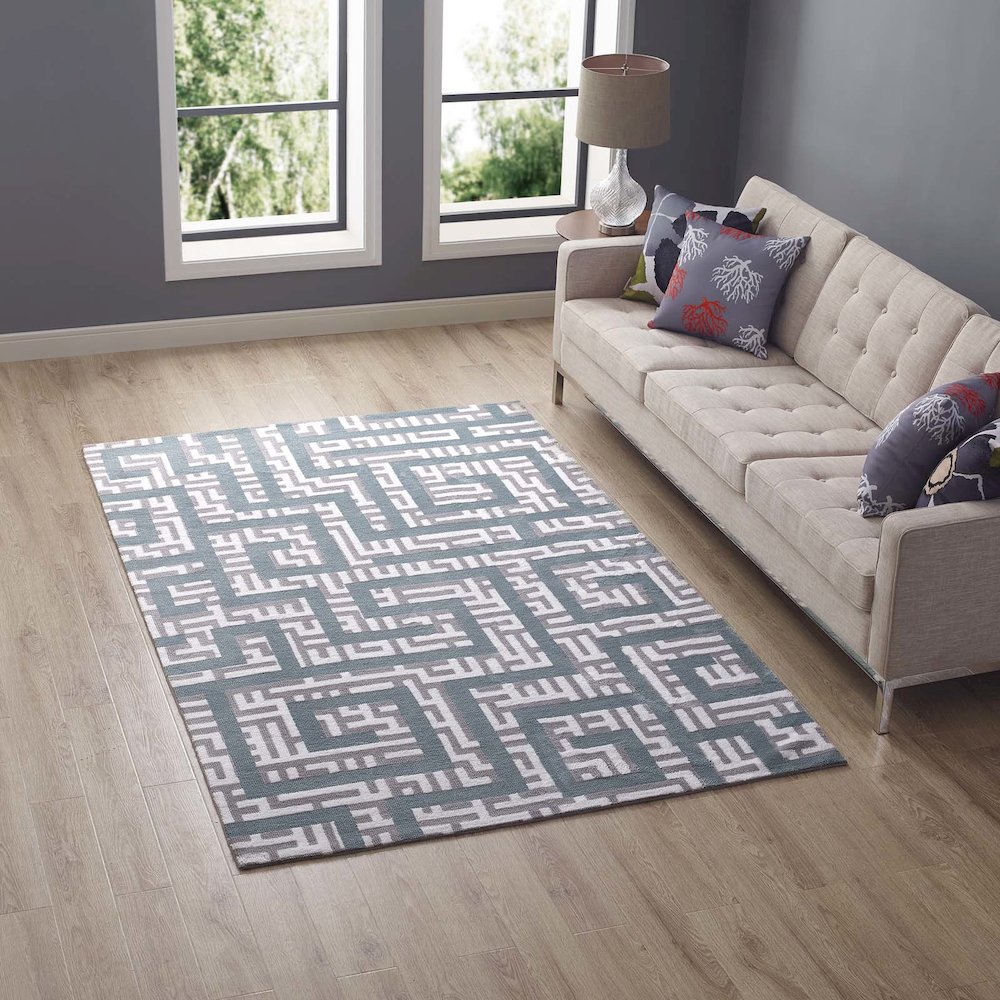 Nahia Geometric Maze 5x8 Area Rug. Picture 5