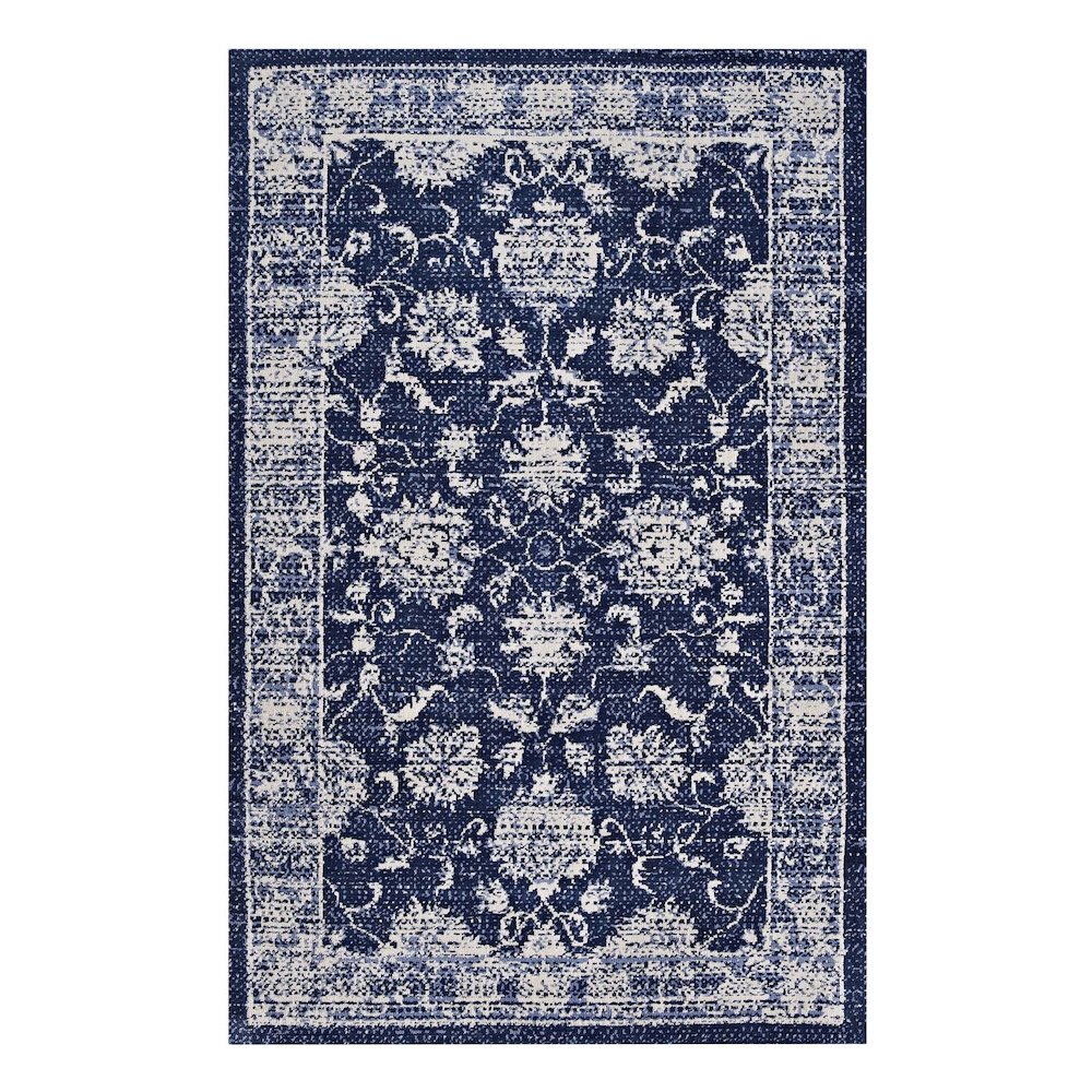 Kazia Distressed Floral Lattice 5x8 Area Rug. Picture 1